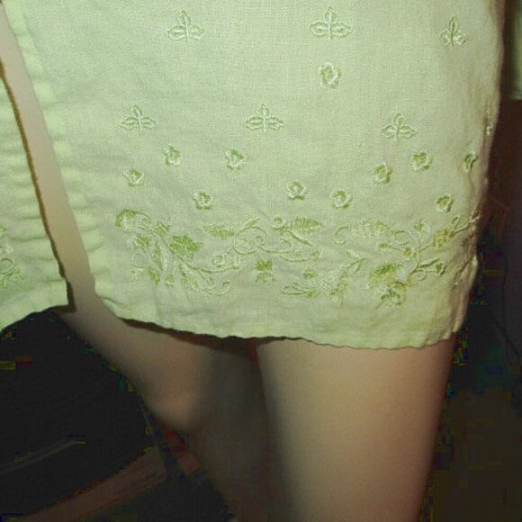 Vtg Paraphrase Linen Blouse Top Size 3X Eyelet Button Up Tunic Shirt Lagenlook - Picture 3 of 12